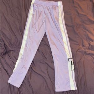 Lilac purple adibreak popper track pants!